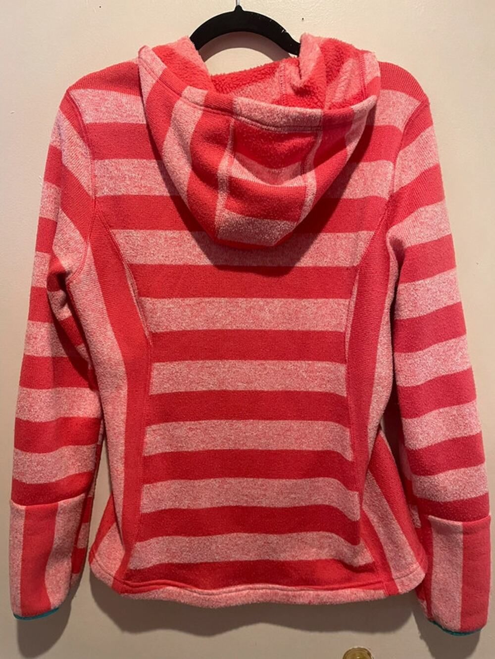 Pink striped pullover hoodie size medium
